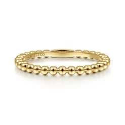 Hot Gabriel & Co. 14K Yellow Gold Beaded Stackable Ring-Bujukan