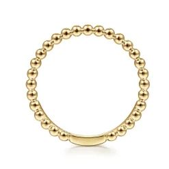 Hot Gabriel & Co. 14K Yellow Gold Beaded Stackable Ring-Bujukan
