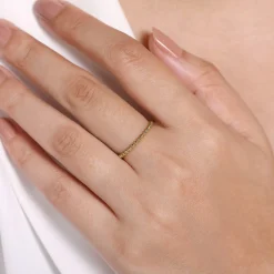 Hot Gabriel & Co. 14K Yellow Gold Beaded Stackable Ring-Bujukan