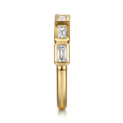 Discount Gabriel & Co. 14K Yellow Gold Bezel Baguette Diamond Anniversary Band - 0.65 ct
