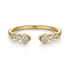 Hot Gabriel & Co. 14K Yellow Gold Bezel Set Diamond Split Stackable Ring