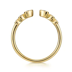 Hot Gabriel & Co. 14K Yellow Gold Bezel Set Diamond Split Stackable Ring