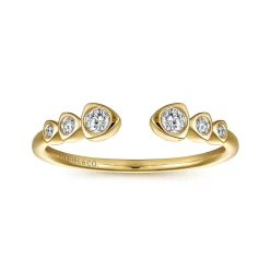 Hot Gabriel & Co. 14K Yellow Gold Bezel Set Diamond Split Stackable Ring