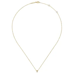 Discount Gabriel & Co. 14K Yellow Gold Bezel Set Diamond Pendant Necklace