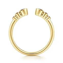 Sale Gabriel & Co. 14K Yellow Gold Bezel Set Round Diamond Open Anniversary Band - 0.15 ct