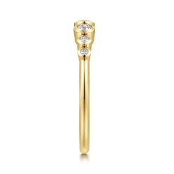 Sale Gabriel & Co. 14K Yellow Gold Bezel Set Round Diamond Open Anniversary Band - 0.15 ct