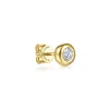 Hot Gabriel & Co. 14K Yellow Gold Bezel Set White Sapphire Single Stud Earring