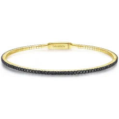 Online Gabriel & Co. 14K Yellow Gold Black Diamond Bangle