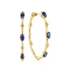 Online Gabriel & Co. 14K Yellow Gold Blue Sapphire Bujukan Classic 40mm Hoop Earrings