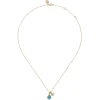 Discount Gabriel & Co. 14K Yellow Gold Blue Topaz and Diamond Teardrop Pendant Necklace