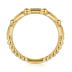 Clearance Gabriel & Co. 14K Yellow Gold Blue Topaz Geometric Stackable Ring