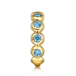 Sale Gabriel & Co. 14K Yellow Gold Blue Topaz Ladies Ring
