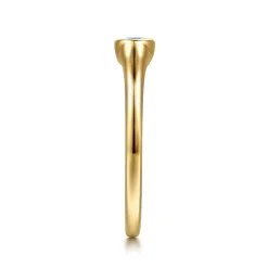 Gabriel & Co. 14K Yellow Gold Blue Topaz Signet Ring