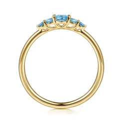 Sale Gabriel & Co. 14K Yellow Gold Blue Topaz Stackable Ring