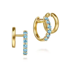 Hot Gabriel & Co. 14K Yellow Gold Blue Topaz Stuggies Earrings