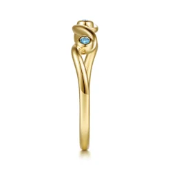 Outlet Gabriel & Co. 14K Yellow Gold Blue Topaz Twist Stackable Ring