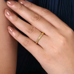 Sale Gabriel & Co. 14K Yellow Gold Brushed Textured Stackable Ring