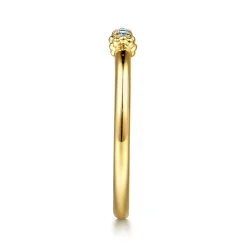 Clearance Gabriel & Co. 14K Yellow Gold Bujukan and Blue Topaz Stackable Ring