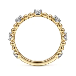 Online Gabriel & Co. 14K Yellow Gold Bujukan and Diamond Station Ring