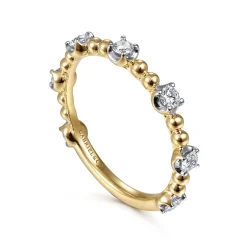 Online Gabriel & Co. 14K Yellow Gold Bujukan and Diamond Station Ring