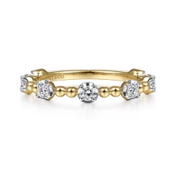 Online Gabriel & Co. 14K Yellow Gold Bujukan and Diamond Station Ring