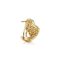 Hot Gabriel & Co. 14K Yellow Gold Bujukan and Diamond Intricate Hoop Earrings