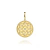 New Gabriel & Co. 14K Yellow Gold Bujukan and Diamond Medallion Pendant With Detachable Bail