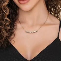 Sale Gabriel & Co. 14K Yellow Gold Bujukan and Diamond Chevron Bar Necklace