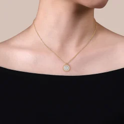 Online Gabriel & Co. 14K Yellow Gold Bujukan and Diamond Pave Pendant Necklace