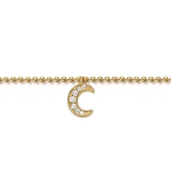 Online Gabriel & Co. 14K Yellow Gold Bujukan and White Sapphire Moon Charm Bracelet
