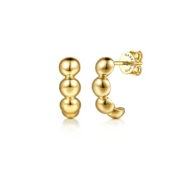 Discount Gabriel & Co. 14K Yellow Gold Bujukan Ball J Hoop Earrings