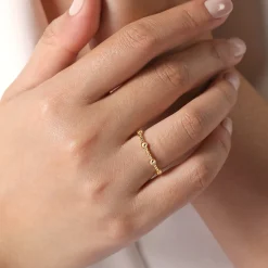 New Gabriel & Co. 14K Yellow Gold Bujukan Ball Station Stackable Ring