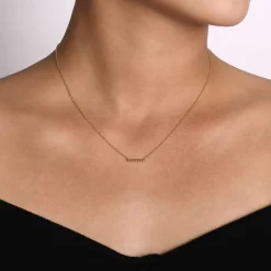 Gabriel & Co. 14K Yellow Gold Bujukan Beaded Bar Necklace