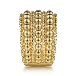 Hot Gabriel & Co. 14K Yellow Gold Bujukan Beaded Easy Stackable Ring