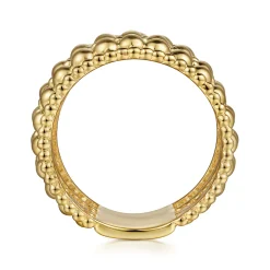 Hot Gabriel & Co. 14K Yellow Gold Bujukan Beaded Easy Stackable Ring