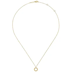 Sale Gabriel & Co. 14K Yellow Gold Bujukan Bead Open Circle Pendant Necklace