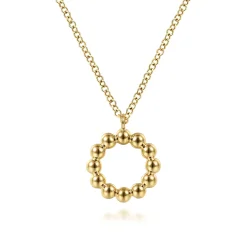 Sale Gabriel & Co. 14K Yellow Gold Bujukan Bead Open Circle Pendant Necklace