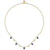 New Gabriel & Co. 14K Yellow Gold Bujukan Beads and Lapis Droplet Necklace