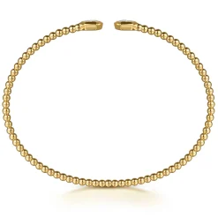 Outlet Gabriel & Co. 14K Yellow Gold Bujukan Beads and Diamond Split Bangle Bracelet