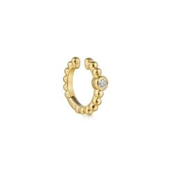 Best Gabriel & Co. 14K Yellow Gold Bujukan Bezel Set Diamond Single Ear Cuff