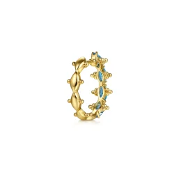 Outlet Gabriel & Co. 14K Yellow Gold Bujukan Blue Topaz Huggie Earrings