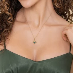 Clearance Gabriel & Co. 14K Yellow Gold Bujukan Blue Topaz Medallion Pendant With Detachable Bail