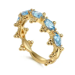 Discount Gabriel & Co. 14K Yellow Gold Bujukan Blue Topaz Fashion Ring