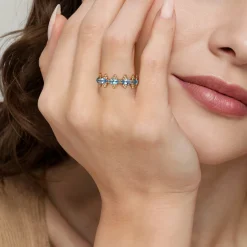 Discount Gabriel & Co. 14K Yellow Gold Bujukan Blue Topaz Fashion Ring