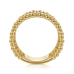 Sale Gabriel & Co. 14K Yellow Gold Bujukan Classic Wide Band Ladies Ring