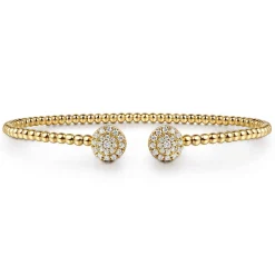 Discount Gabriel & Co. 14K Yellow Gold Bujukan Cluster Diamond Split Bangle