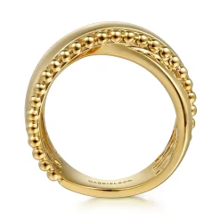 Clearance Gabriel & Co. 14K Yellow Gold Bujukan Criss Cross Ring