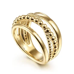 Gabriel & Co. 14K Yellow Gold Bujukan Criss Cross Ring
