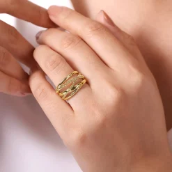 Gabriel & Co. 14K Yellow Gold Bujukan Criss Cross Ring