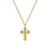 Best Gabriel & Co. 14K Yellow Gold Bujukan Cross Pendant Necklace